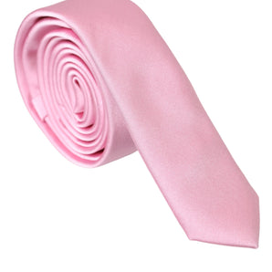 Dolce & Gabbana Pink Solid Silk Adjustable Tie Men