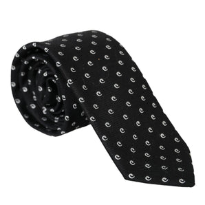 Dolce & Gabbana Black Logo Cotton Blend Adjustable Tie