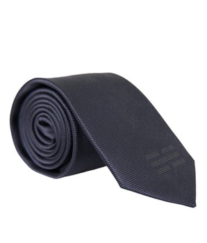 Dolce & Gabbana Blue Solid Silk Adjustable Tie Men