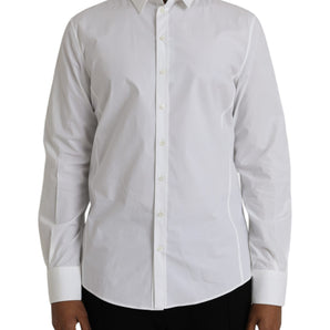 Dolce & Gabbana White Cotton Formal Dress Top SICILIA Shirt