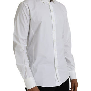 Dolce & Gabbana White Cotton Formal Dress Top SICILIA Shirt