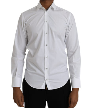 Dolce &amp; Gabbana Vestido de manga larga de algodón blanco Camisa MARTINI