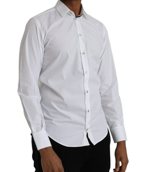 Dolce &amp; Gabbana Vestido de manga larga de algodón blanco Camisa MARTINI