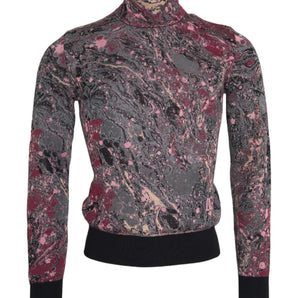 Dolce & Gabbana Multicolor Graphic Turtle Neck Men Sweater