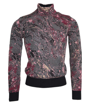 Dolce & Gabbana Multicolor Graphic Turtle Neck Men Sweater