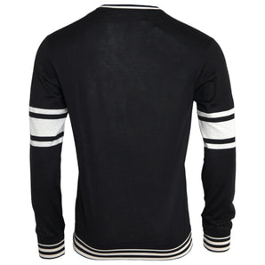 Dolce & Gabbana Black White Guitar Print Silk Pullover Sweater