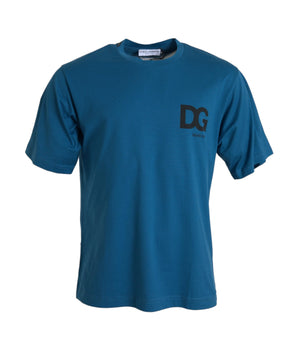 Dolce &amp; Gabbana Blue Logo Round Neck Short Sleeves T-shirt