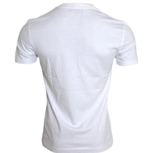 Dolce & Gabbana White Cotton DG Applique Men Casual T-shirt