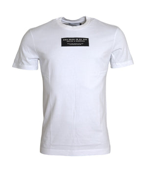 Dolce &amp; Gabbana Camiseta casual de hombre con apliques DG de algodón blanco