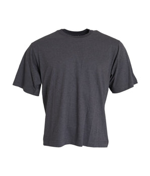 Dolce & Gabbana Gray Cotton Round Neck Short Sleeve T-shirt
