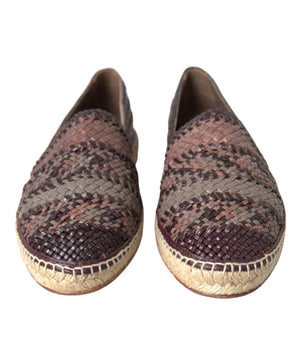 Dolce &amp; Gabbana Zapatos planos alpargatas de piel de búfalo marrón