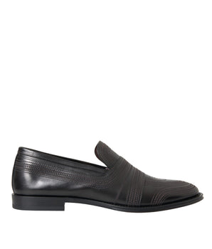 Dolce & Gabbana Black Brown Leather Loafer Men Dress Shoes