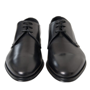 Dolce & Gabbana Black Leather Derby Formal Dress Men Shoes