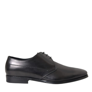 Dolce & Gabbana Black Leather Derby Formal Dress Men Shoes