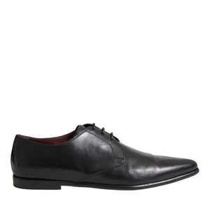 Dolce & Gabbana Black Leather Derby Formal Dress Men Shoes