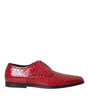 Dolce &amp; Gabbana Zapatos formales Derby barnizados con textura roja para hombre