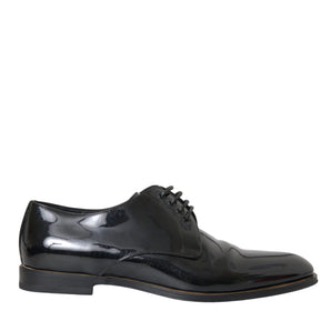 Dolce & Gabbana Black Patent Leather Derby Formal Dress Shoes