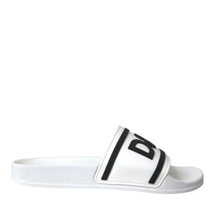 Dolce & Gabbana White Black Sandals Rubber Beachwear Shoes