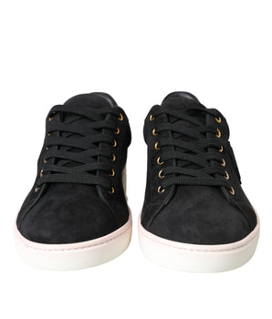 Dolce & Gabbana Black Suede Leather Men Low Top Sneakers Men Shoes