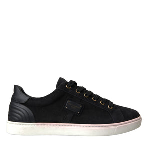 Dolce & Gabbana Black Suede Leather Men Low Top Sneakers Men Shoes