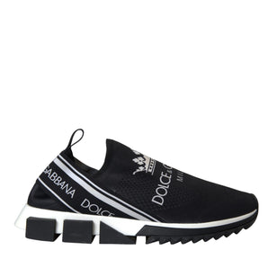 Dolce & Gabbana Black White Sorrento Slip On Sneakers Shoes