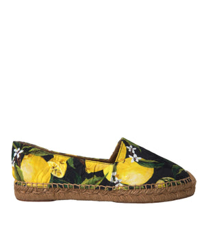 Dolce & Gabbana Multicolor Lemon Slip On Espadrilles Shoes