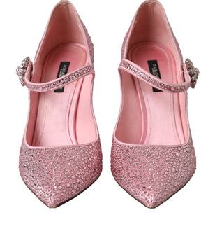 Dolce & Gabbana Pink Strass Crystal Heels Pumps Shoes