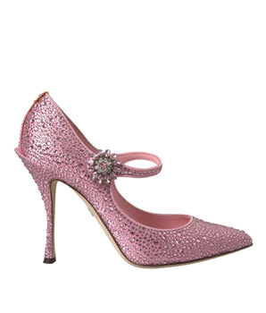 Dolce & Gabbana Pink Strass Crystal Heels Pumps Shoes