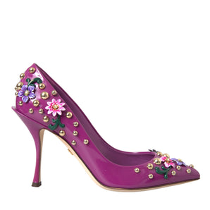 Dolce & Gabbana Purple Embellished High Heels Pumps Shoes