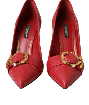 Dolce &amp; Gabbana Zapatos de tacón de cuero rojos Devotion