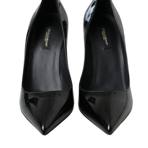 Dolce & Gabbana Black Patent Leather Bellucci Pumps Heels Shoes