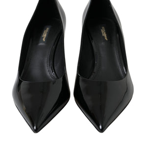 Dolce & Gabbana Black Patent Leather Heels Pumps Shoes