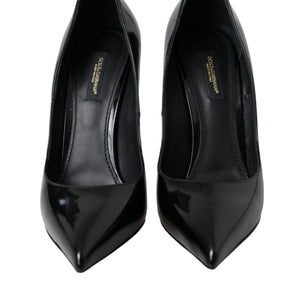 Dolce & Gabbana Black Patent Leather High Heels Pumps Shoes