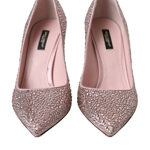 Dolce & Gabbana Pink Strass Crystal Heels Pumps Shoes