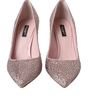 Dolce & Gabbana Pink Strass Crystal Heels Pumps Shoes