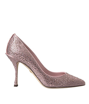 Dolce & Gabbana Pink Strass Crystal Heels Pumps Shoes