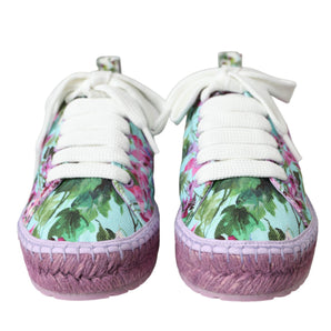 Dolce & Gabbana Multicolor Canvas Floral Espadrilles Sneakers Shoes