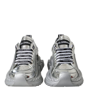Dolce & Gabbana Silver Leather Super Queen Sneakers Shoes