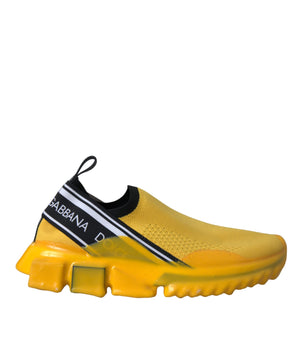 Dolce &amp; Gabbana Yellow Sorrento Slip On Sneakers Women Shoes