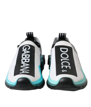 Dolce & Gabbana Black White Blue Slip On Sorrento Sneakers Shoes