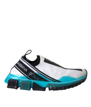 Dolce & Gabbana Black White Blue Slip On Sorrento Sneakers Shoes