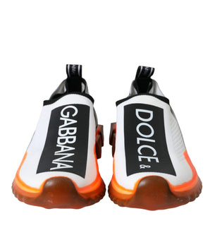 Dolce & Gabbana Black White Orange Slip On Sorrento Sneakers Shoes