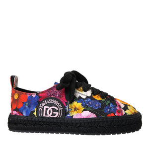 Dolce & Gabbana Multicolor Canvas Floral Espadrilles Sneakers Shoes