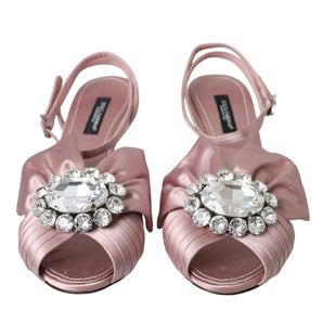 Dolce & Gabbana Pink Keira Crystal Heels Sandals Shoes