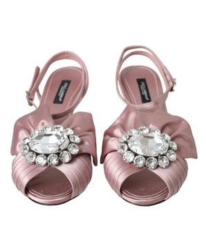 Dolce & Gabbana Pink Keira Crystal Heels Sandals Shoes