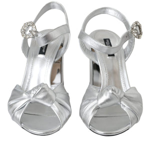 Dolce & Gabbana Silver Crystal Ankle Strap Keira Sandal Shoes