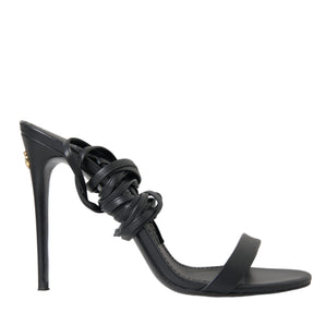 Dolce & Gabbana Black Suede Strap Sandals Stilettos Shoes