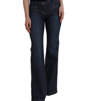 PLEIN SUD Vaqueros bootcut de algodón azul oscuro