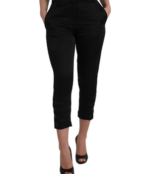 Ermanno Scervino pantalones capri negros de cintura alta
