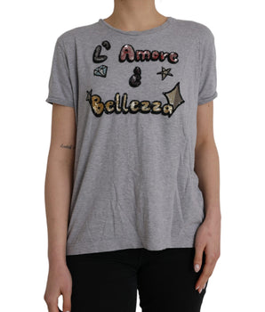 Dolce &amp; Gabbana Camiseta Top L'Amore E'Bellezza De Algodón Gris